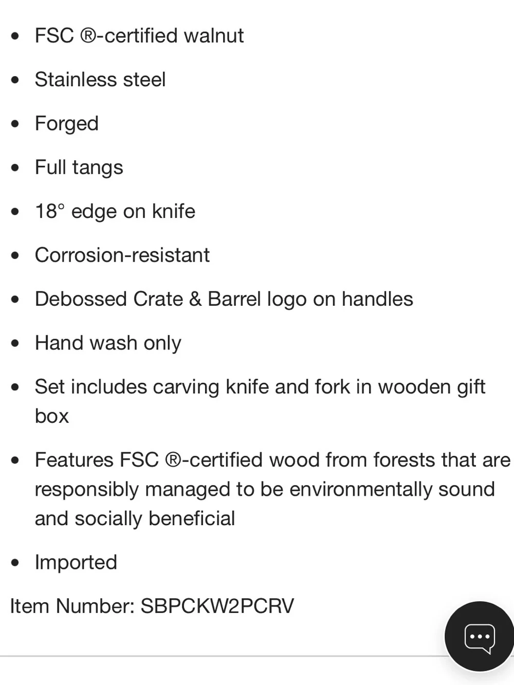 NIB Crate&Barrel Carving Set